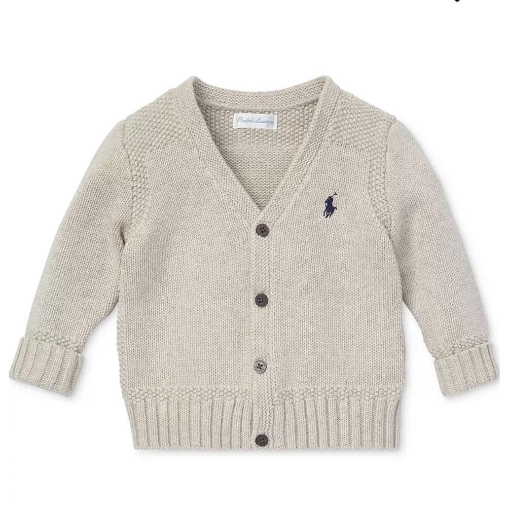 Polo Ralph Lauren Baby Boys Combed Cotton V-Neck Cardigan
